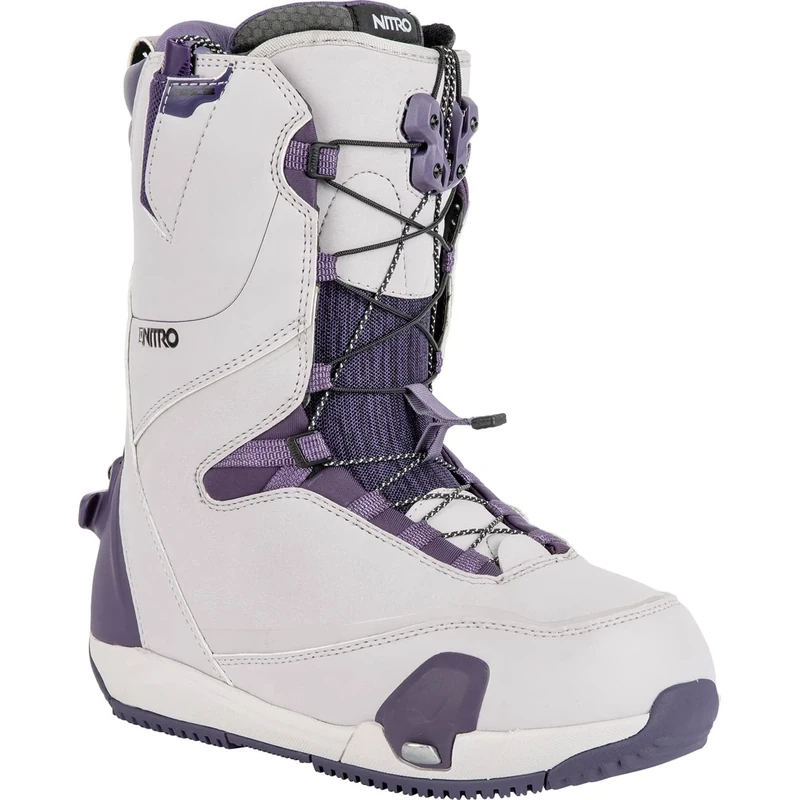 Nitro Women's Snowboards Cave TLS '23 Step On All Mountain Freestyle Freeride Quick Lacing System Boot Snowboard Boot, Lilac-Purple, MP 28.0 // EU 42 2/3 // US 10.5