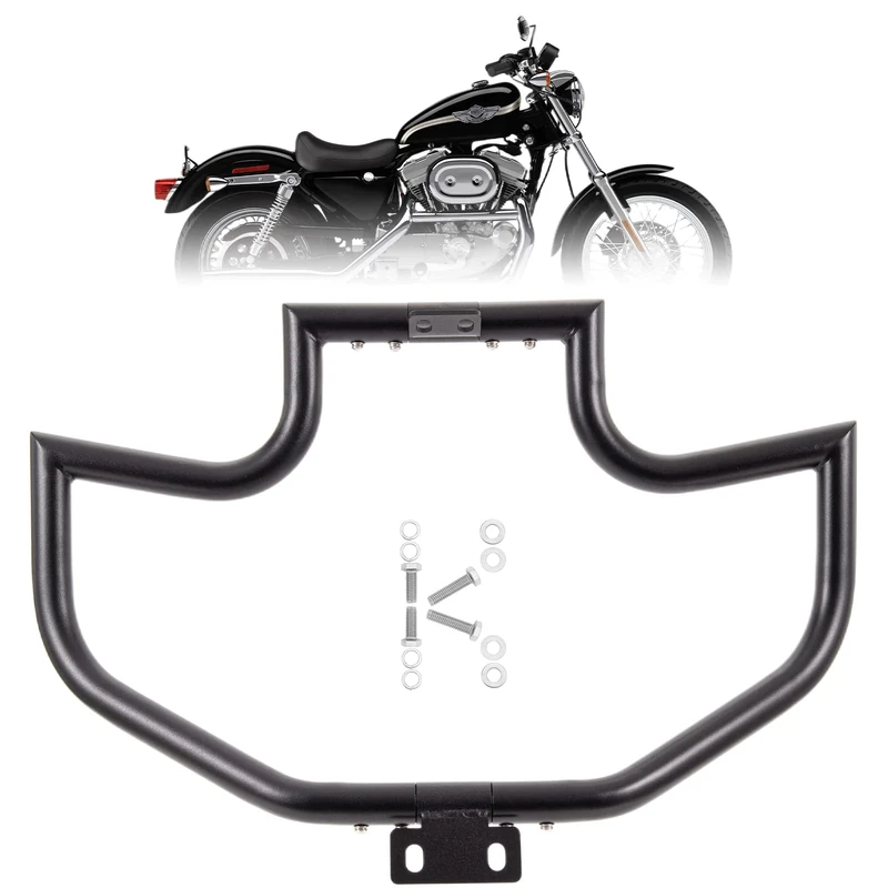 Kinglemc Crash Bar Engine Guard Highway Bar for Harley Davidson Sportster Iron 883 XL883N 09-22;1200 Custom XL1200C 04-22;Roadster XL1200R 883 XL883 XL883C '04-08; Superlow XL1200T 14-22(Black)