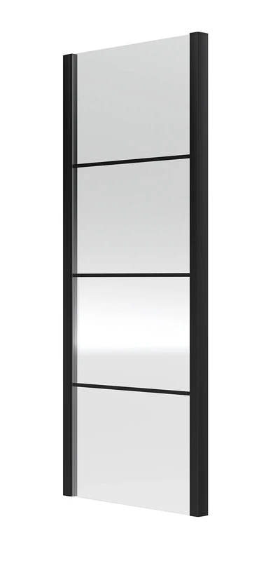 Hudson Reed ADFSP80-E8 Apex Modern Bathroom 8mm Toughened Safety Glass Reversible Shower Shield Coated Side Panel, 800mm, Matt Black