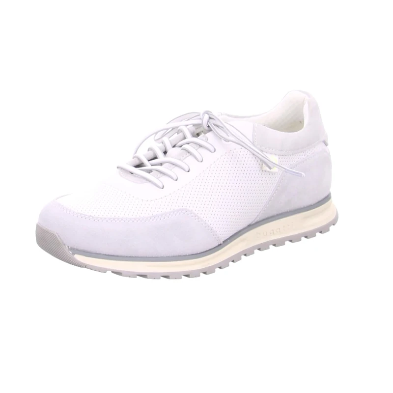 bugatti Men's Casual Leather Sneaker, lace-up Shoe with Memory Foam, Replaceable Insole, White, 10.5 UK