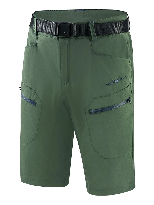 Black Crevice Men's Trekking Shorts Hiking, Forest Green/Steel Blue, S