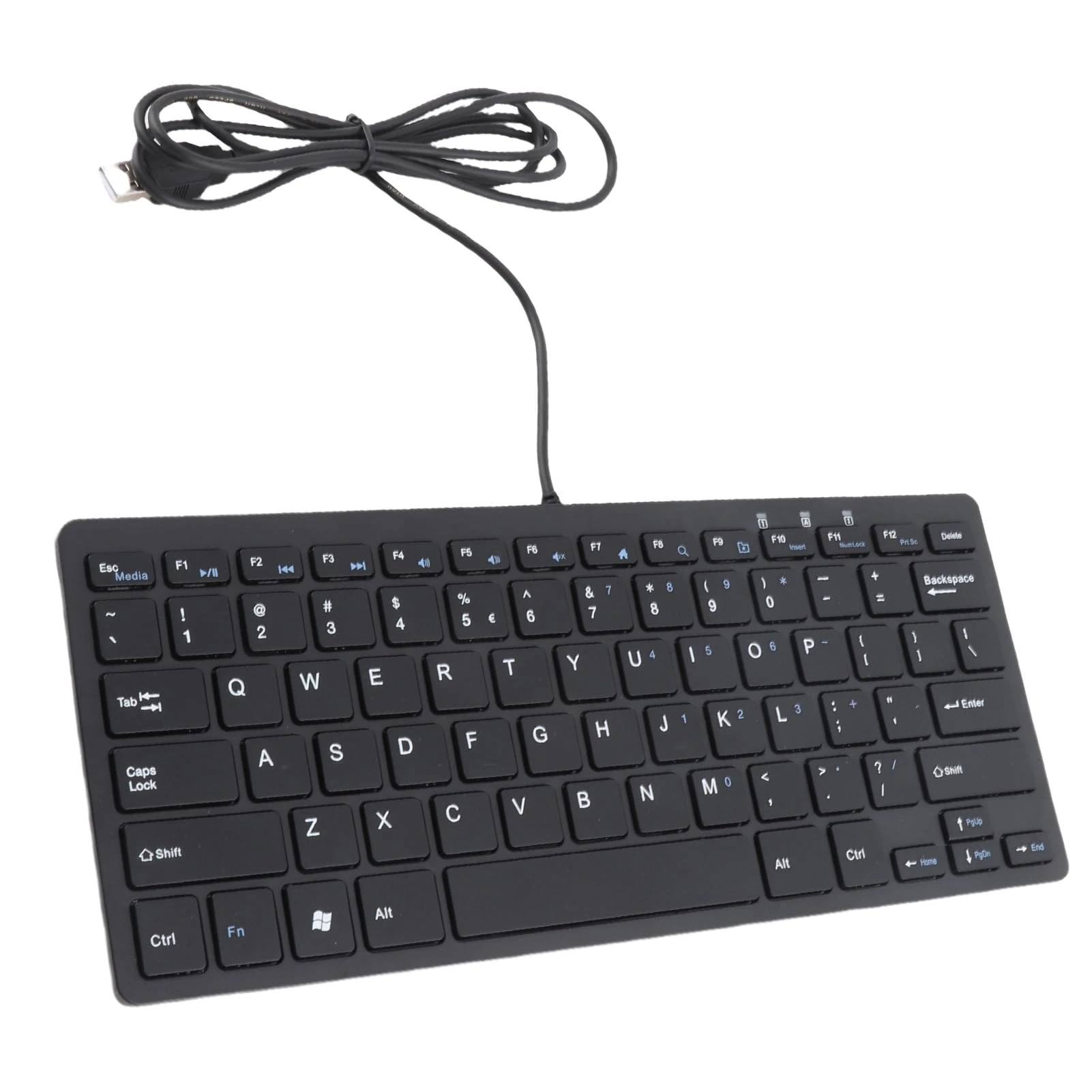 Annadue Ergonomic Ultra Thin 78 Keys Mini Keyboard, Comfortable Scissor Keys USB Wired Compact Gaming Keyboard for Desktop PC, for for ONE Gamer, Plug and Play(Black)