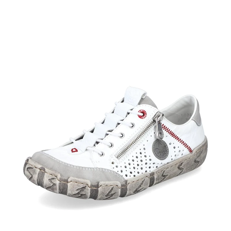 Rieker Women's Low-Top Trainers L0355, Women's Low Shoes, White 80, 6.5 UK