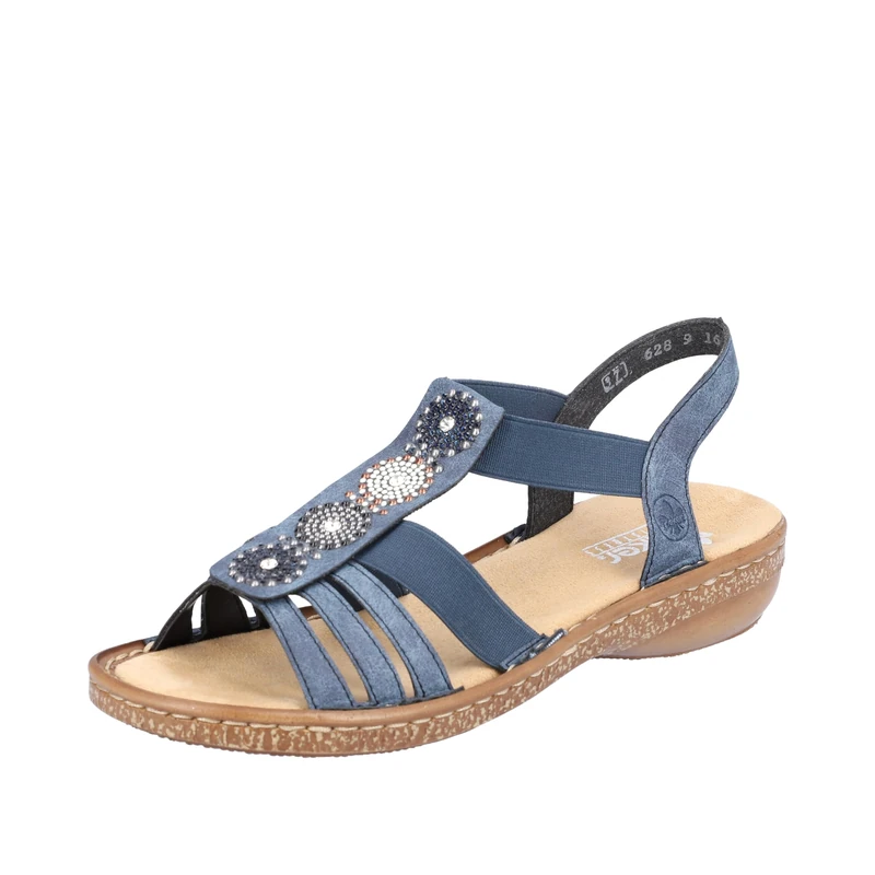 Rieker Women's 628G9 Sandals, Blue 16, 6 UK