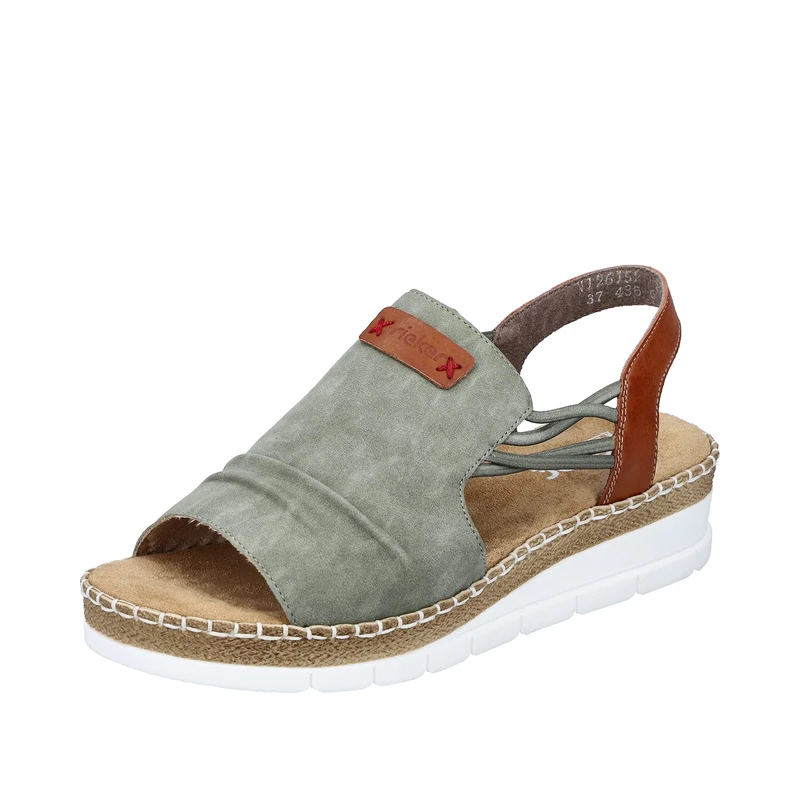 Rieker Ladies Opentoe Sandals V1261-52 - Green Synthetic - UK Size 6.5 - EU Size 40 - US Size 8.5 - Image 1