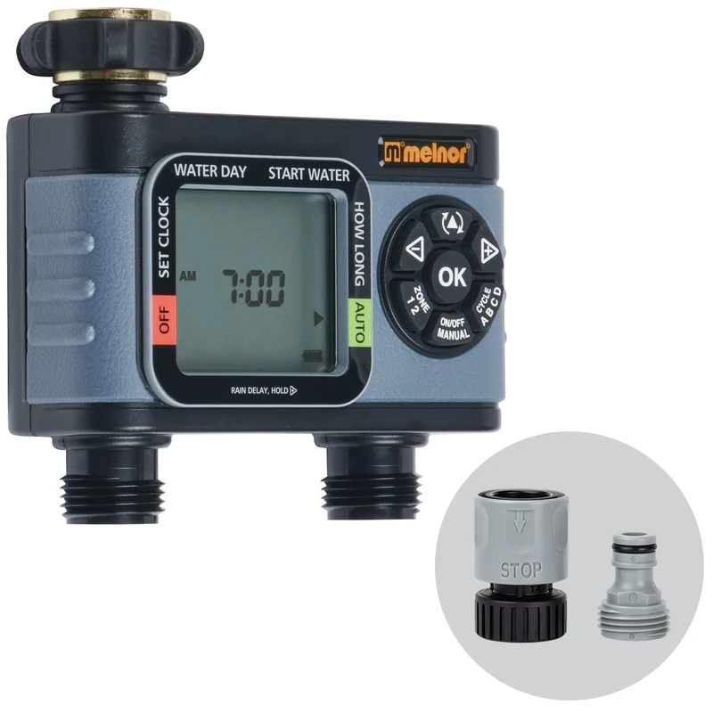 Melnor Timer, Grey, Black, 2-Zone