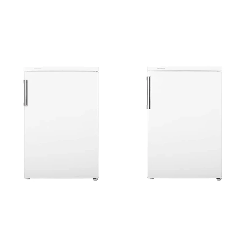 Hisense RL170D4BWE Freestanding 56cm Under Counter Fridge - 132 litre capacity - White - E Rated & FV105D4BW21 56cm Under Counter Freezer - 82 litre capacity - 3 Freezer Drawers - White - E Rated