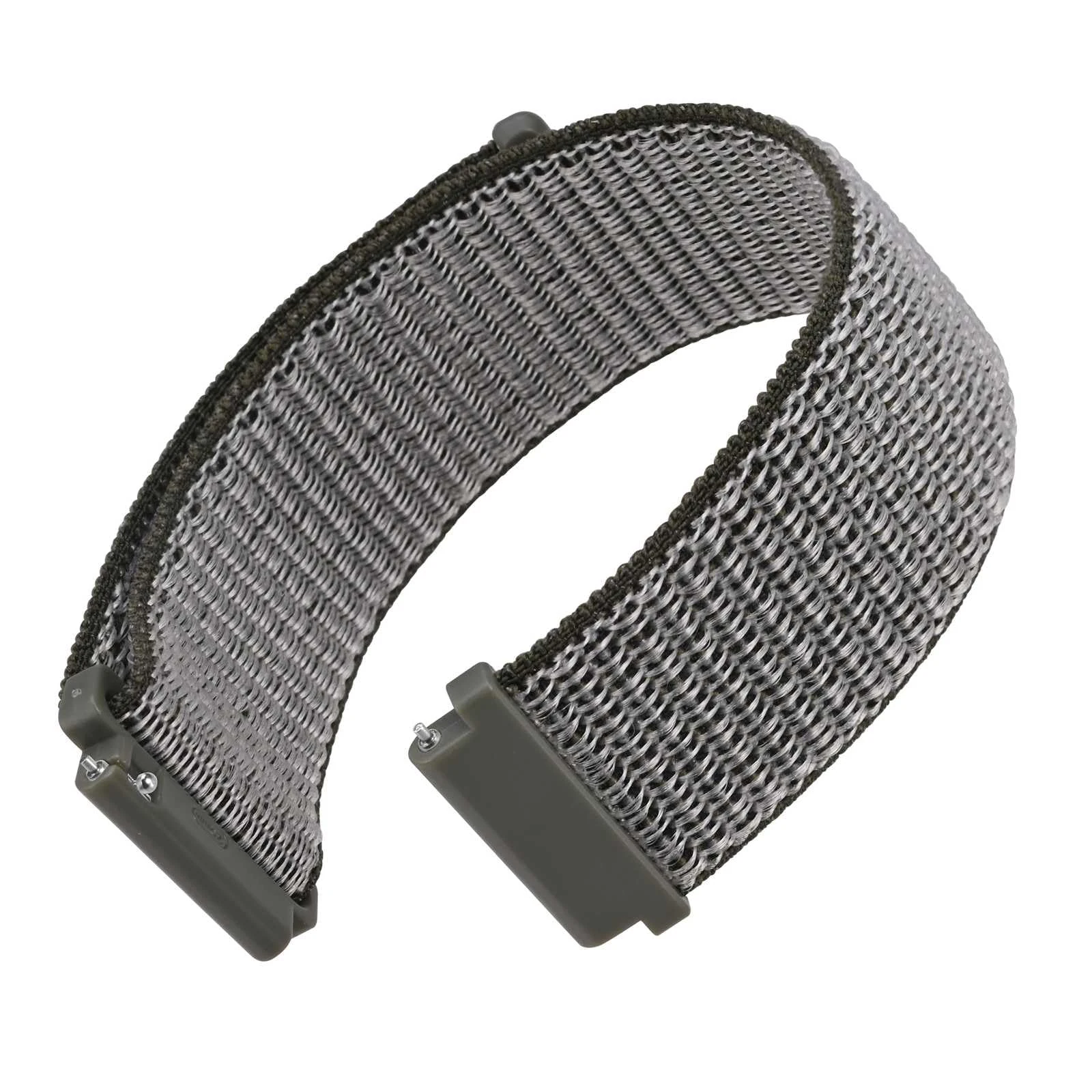 WOCCI 22mm Adjustable Nylon Watch Strap, Quick Release Sport Loop Strap (Grey)