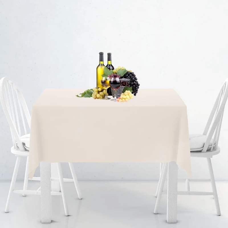 WedDecor 10pcs Premium Quality 54 x 54 Inch Ivory Square Tablecloth Durable Polyester Fabric Table Cover for Wedding Birthday Anniversary Dinner Parties Events Decoration