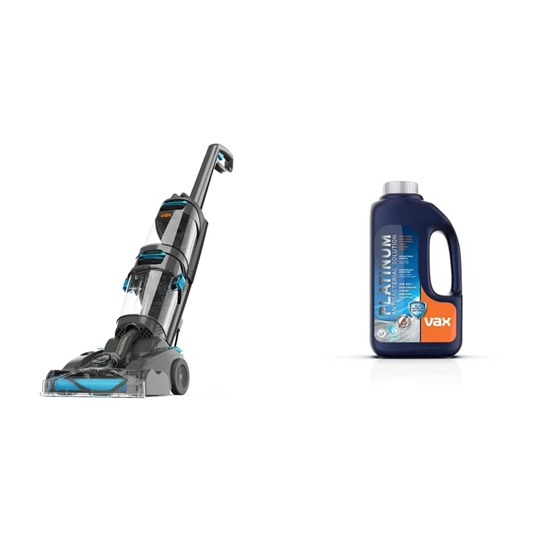 Vax Dual Power Pet Advance Carpet Cleaner | Dual Rotating Brushbars - CDCW-DPXA & Platinum Antibacterial 1.5L Carpet Cleaner Solution |Kills 99.99% of Bacteria | Neatralises Pet Odours - 1-9-142404
