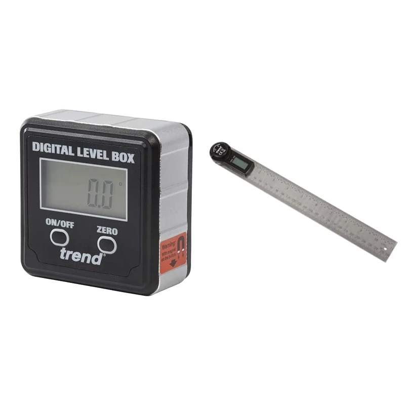 Trend DLB Digital Level Box, Black & DAR/300 Digital Angle Finder and Rule, 300mm