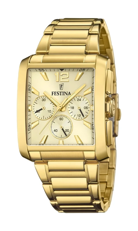 Festina F20638/2 Men's Analogue Quartz Watch with Stainless Steel Strap, Gold, Bracelet