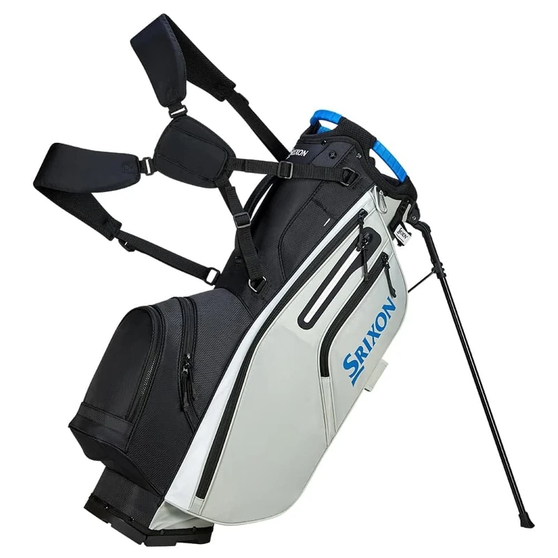 Srixon - Premium Stand Golf Bag - 6 Club Divider - 6 Zipper Pockets including a Velour-lined Valuable and Water-Resistant Pocket and Insulated Pocket - Pen Holder and Cart Lock Bottom Base
