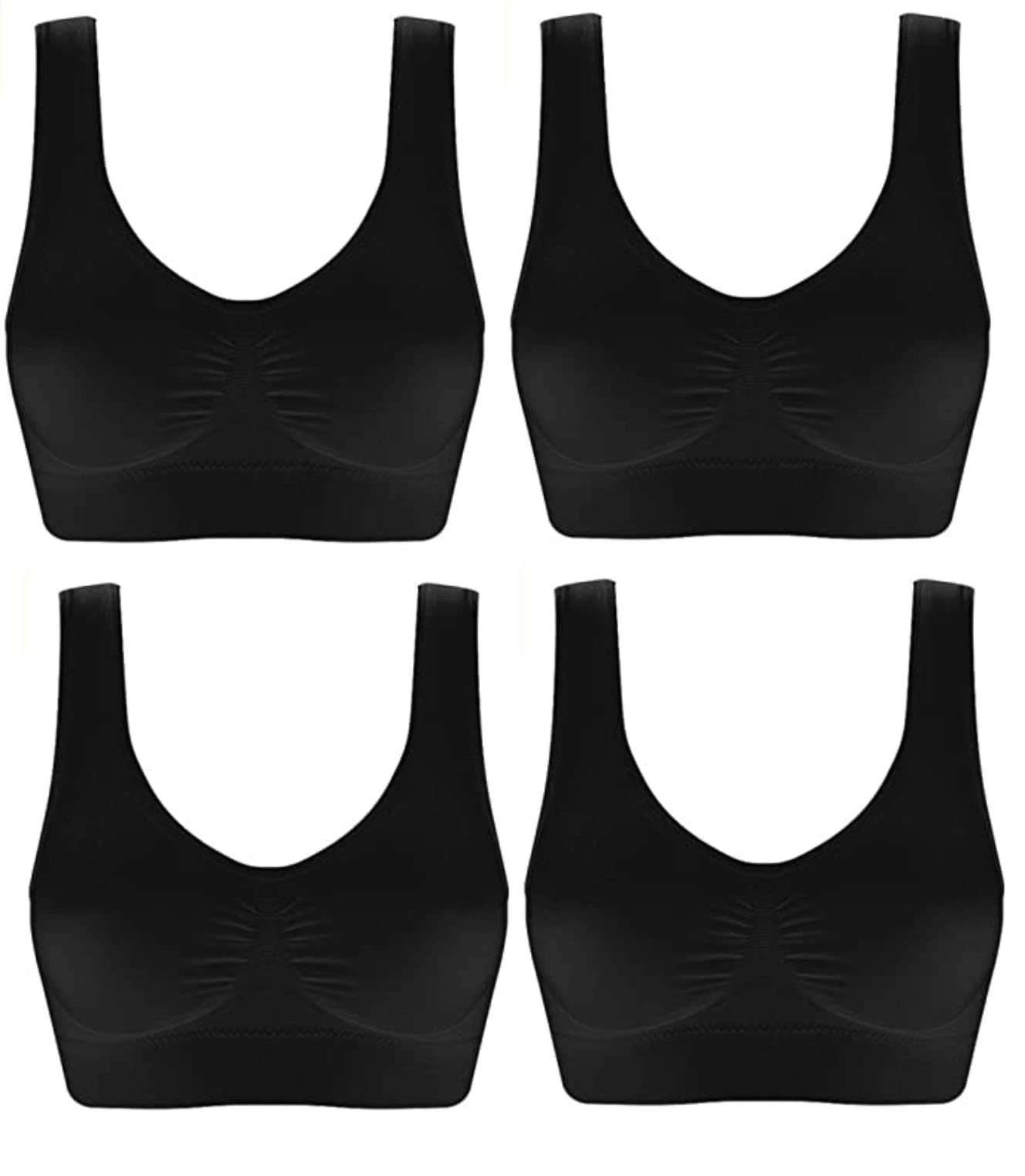 Marielle 4 Pack Comfort Bras Double Layer Material Ultimate Women Seamless Bralettes Sizes S-5XL