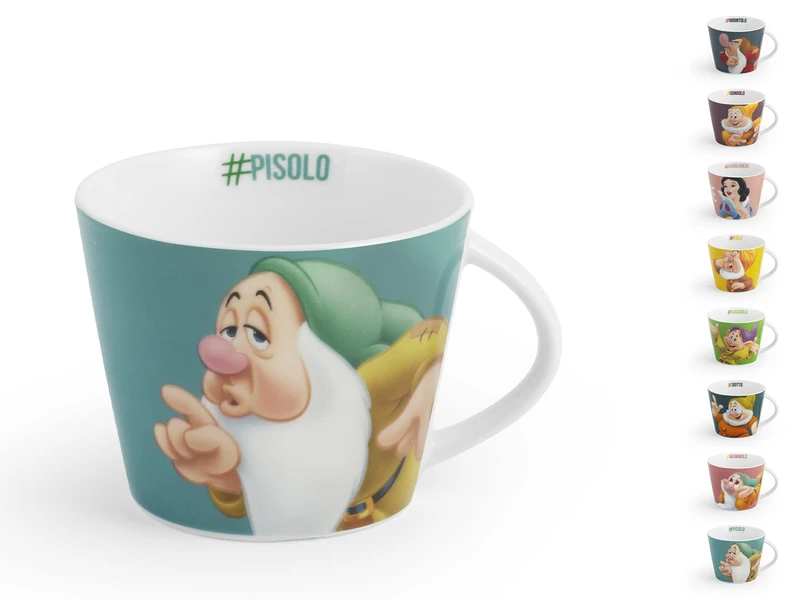 HOME Nani Hashtag Set of 12 Porcelain Tea Cups, cc270, Colourful and Cheerful Mugs, Multicoloured