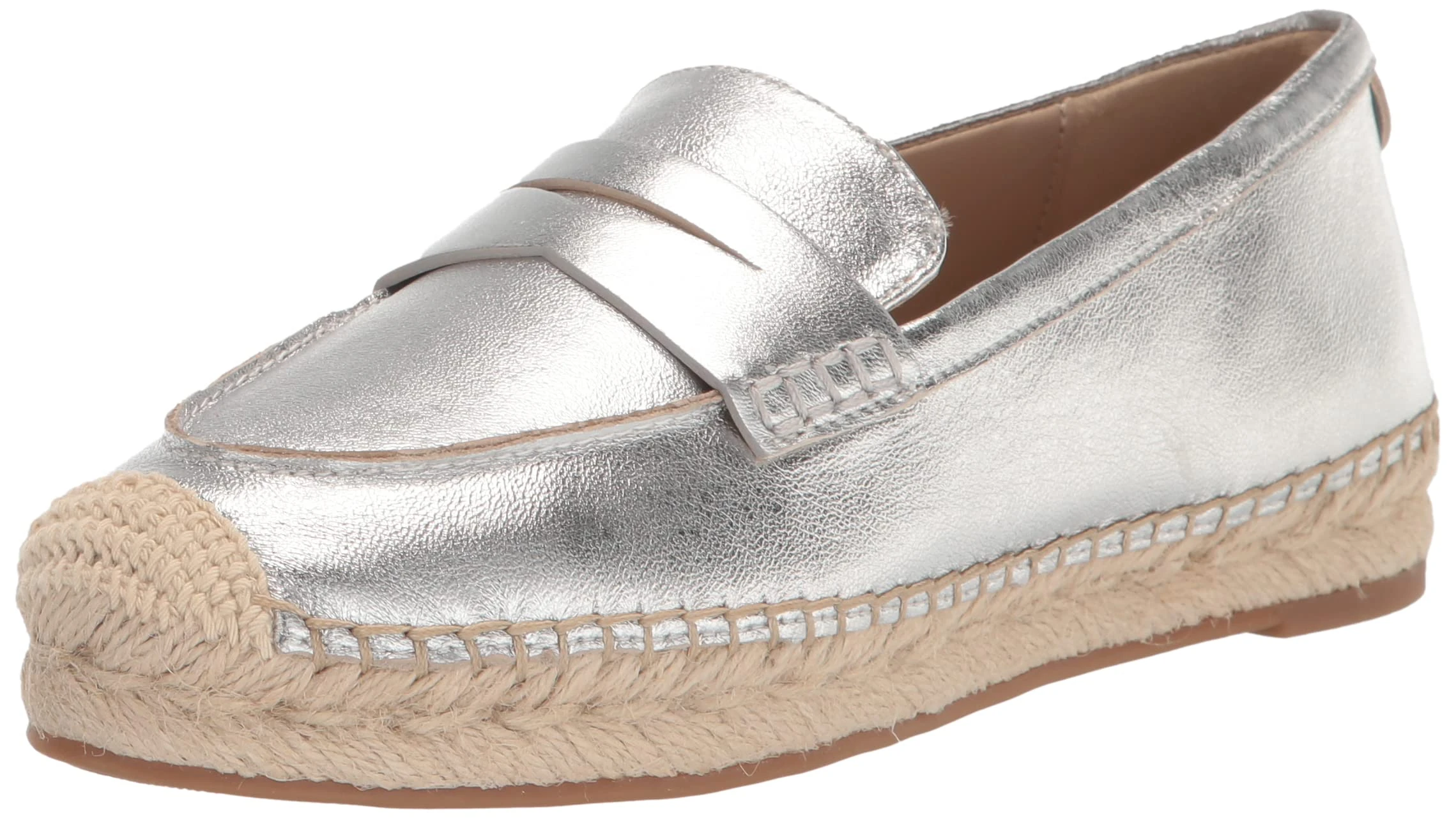 Sam Edelman Women's Kai Loafer Flat, Soft Silver, 3 UK
