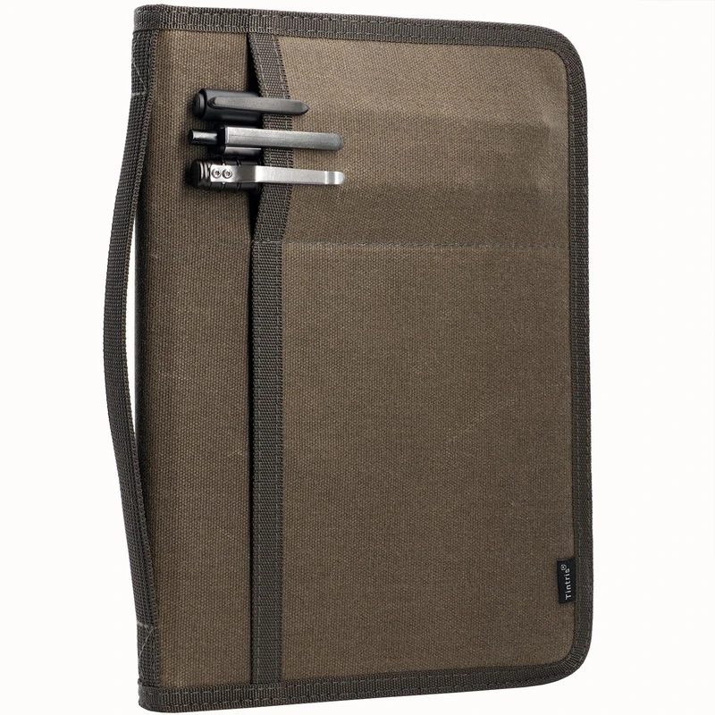 Tintris Waxed Canvas Journal Cover - Olive A5 Notebook Case - Image 1
