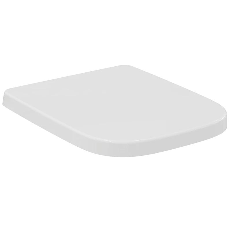 Ideal Standard i.Life B Toilet seat and Cover, Angular Shape, Durable Wrapover seat with Quick-Release Function for Easy Cleaning, Scratch-Resistant duroplast – White (360x450x45 mm)