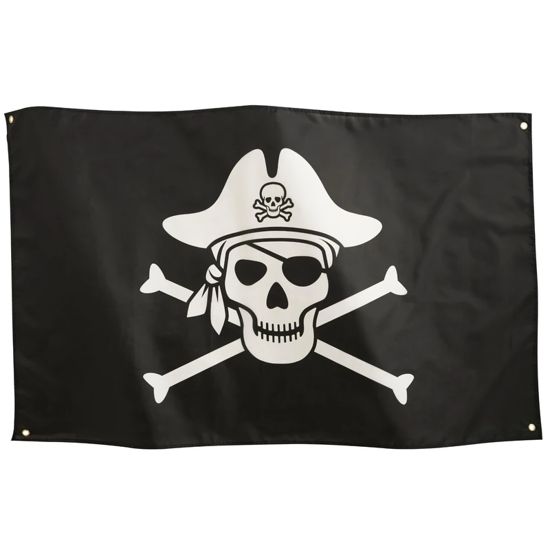 Runesol Pirate Flag 3x5, 91x152cm, Jolly Roger, Skull and Crossbones, 4 Grommets, Brass Eyelet in Every Corner, Party Flags, Halloween Decorations, Premium Flags, Waterproof, Inside, Outside