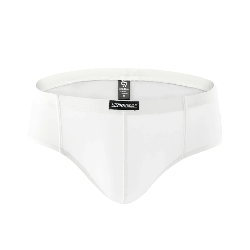 Drelaar Men's Low Rise Semi-Transparent Underwear Briefs Soft Comfy Underpants Large White