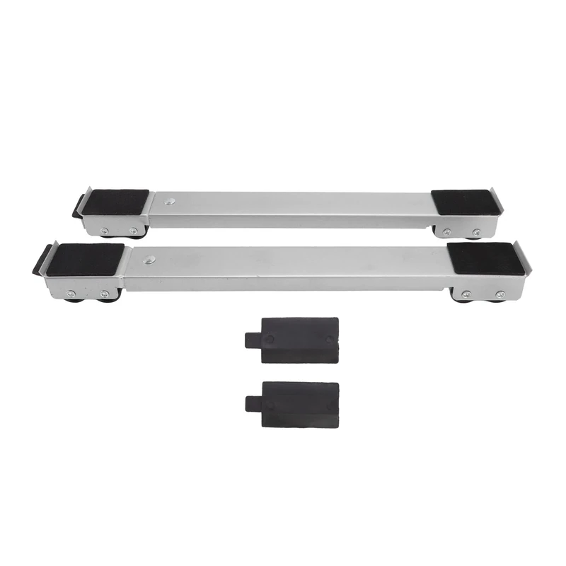 Atyhao Appliance Roller Mover, with Foot Brake, Adjustable Extendable Appliance Trolley Roller Wheels for Washing Machine Dryer Fridge Furniture(Silver)