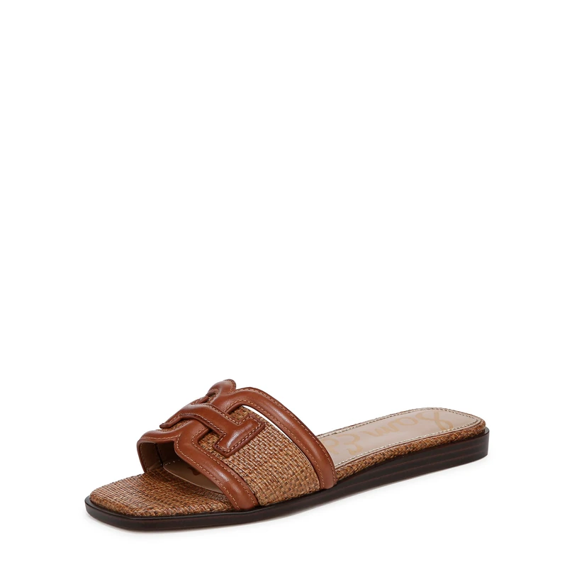 Sam Edelman Flat Sandal Shoes for Women - Irina Medium Fit Brown Weave UK 5