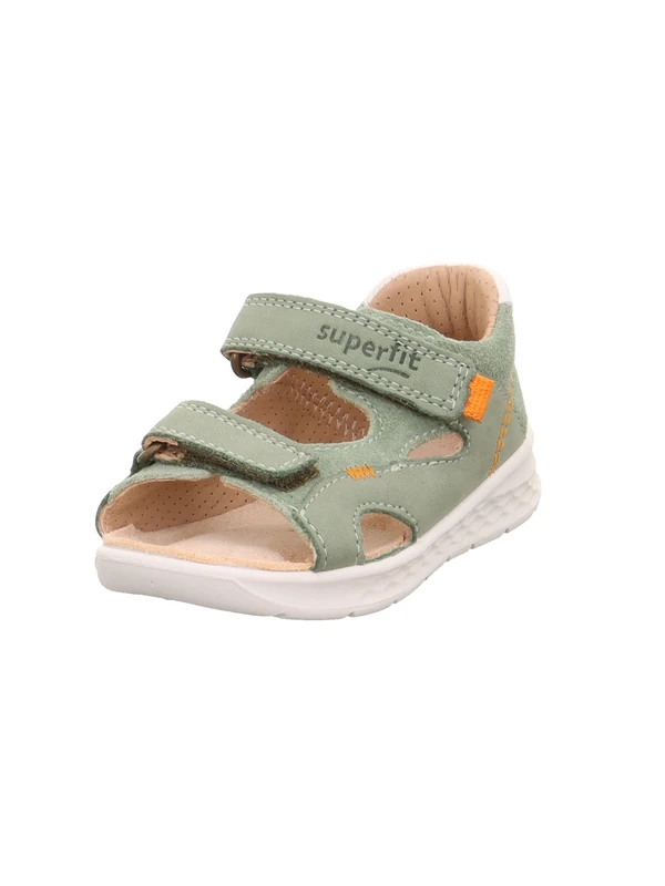 Superfit Baby Boys' Lagoon Ankle Strap Sandal, Light Green Orange 7500, 7 UK Child
