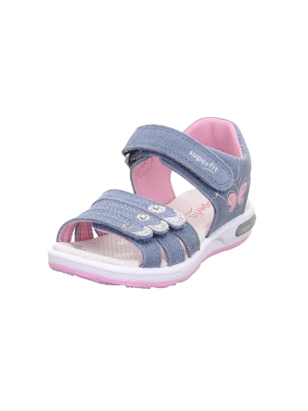 Superfit Girls' Emily Ankle Strap Sandals, Blue Pink 8020, 24 EU