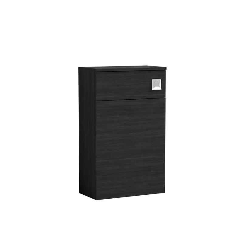 nuie NVF641N Arno Modern Floor Standing WC Toilet Unit (Pan and Cistern Not Included), 500mm, Woodgrain Charcoal Black
