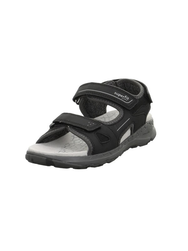 Superfit Boys Criss Cross Sandals, Black Grey 0010, 6 UK