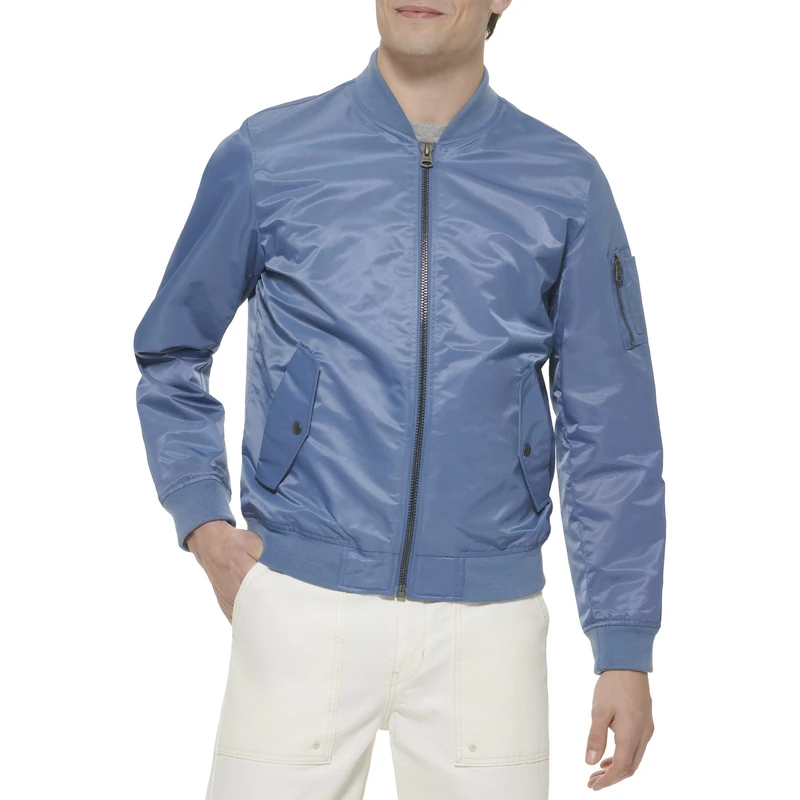 Levi's Men's Flight Lightweight Zip-up Bomber Jacket Varsity, Blue Horizon Ma-1 Unfilled, XS