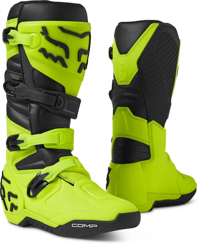 Fox Racing Unisex-Adult Comp Motocross Boots, Flo Yellow, 9.5 UK