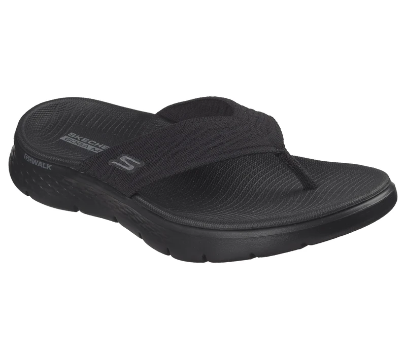 Skechers Women's Go Walk Flex Sandal Splendor Sandals/Thong Sandals, Black Textile, 4 UK