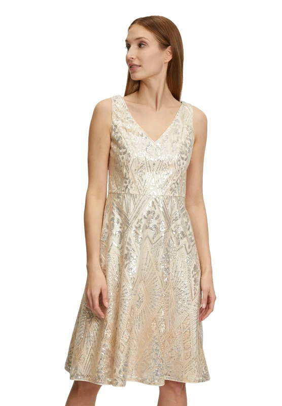 Vera Mont Vera Mont Women's 4674/4139 Dress, Nature/Silver, 10