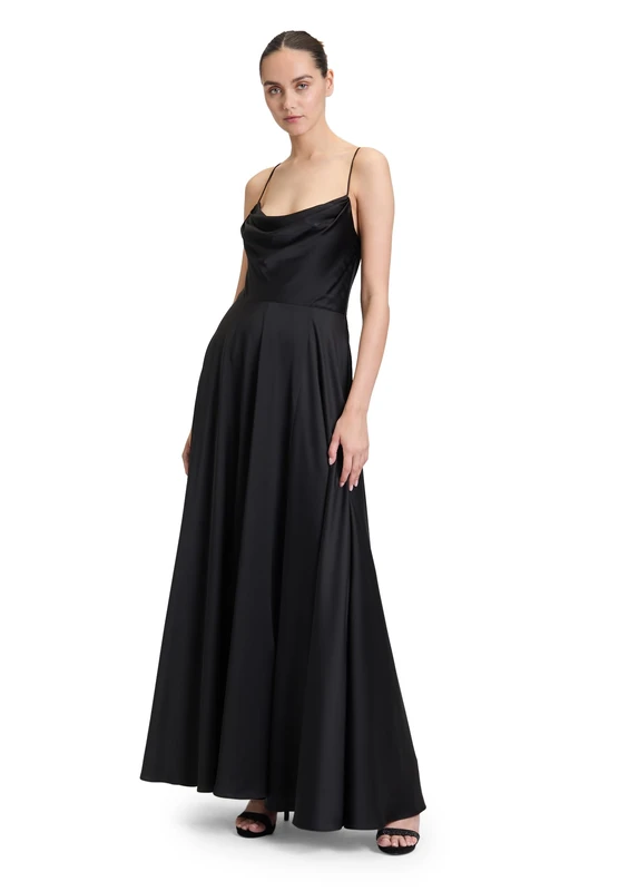 Vera Mont Women's Cowl Neck Evening Dress, Black, 20