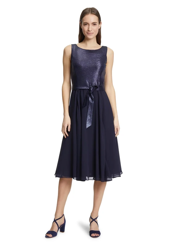 Vera Mont Women's 0237/4825 Dress, Patch Dark Blue/Dark Blue, 14
