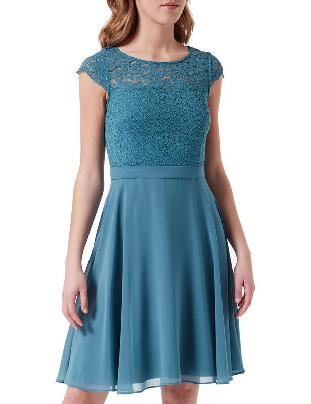 Vera Mont Women's 0255/4825 Dress, Smoky Teal, 8