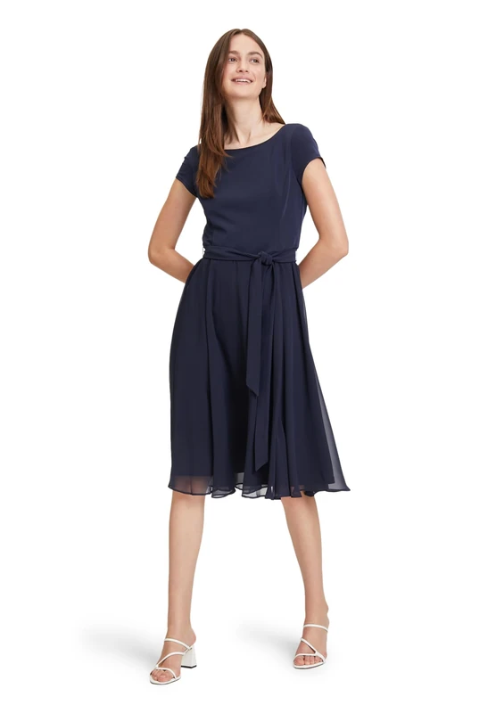 Vera Mont Vera Mont Women's 0236/4825 Dress, Patch Dark Blue/Dark Blue, 14
