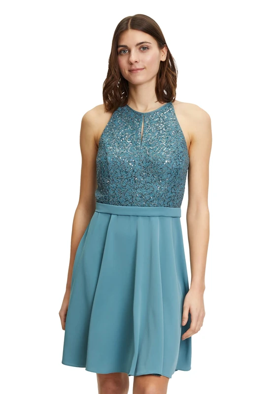 Vera Mont Vera Mont Women's 8637/4514 Dress, Smoky Teal, 36, Smoky Teal