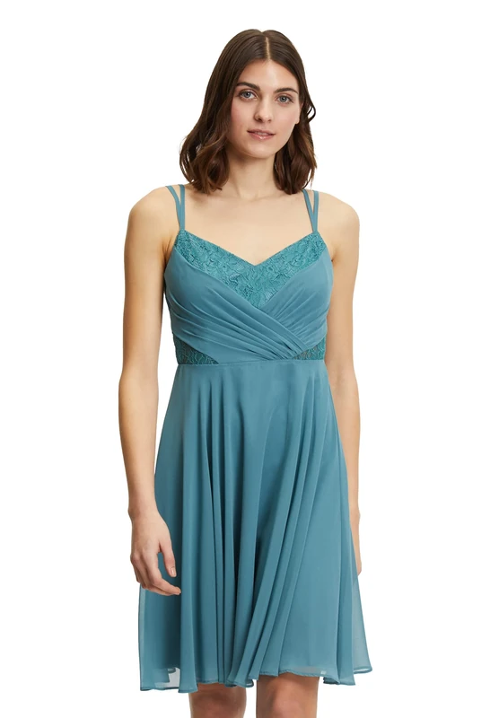 Vera Mont Women's 8677/4000 Dress, Smoky Teal, 8