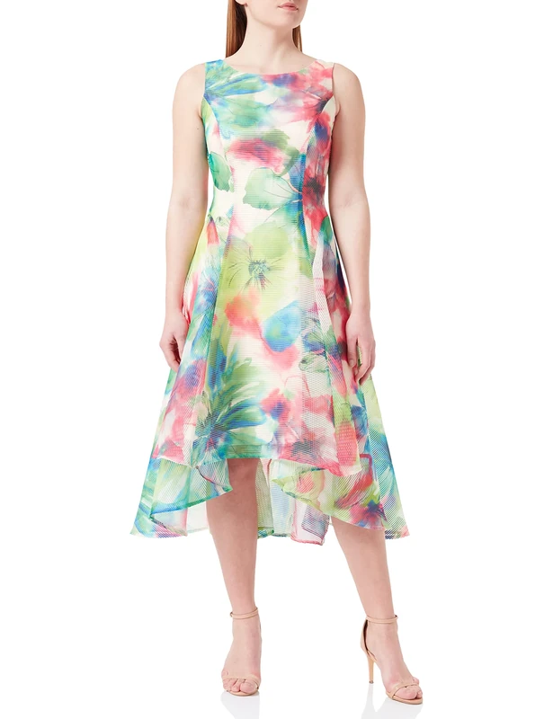 Vera Mont Vera Mont Women's 4119/4095 Dress, Green/Pink, 46, Green/Pink