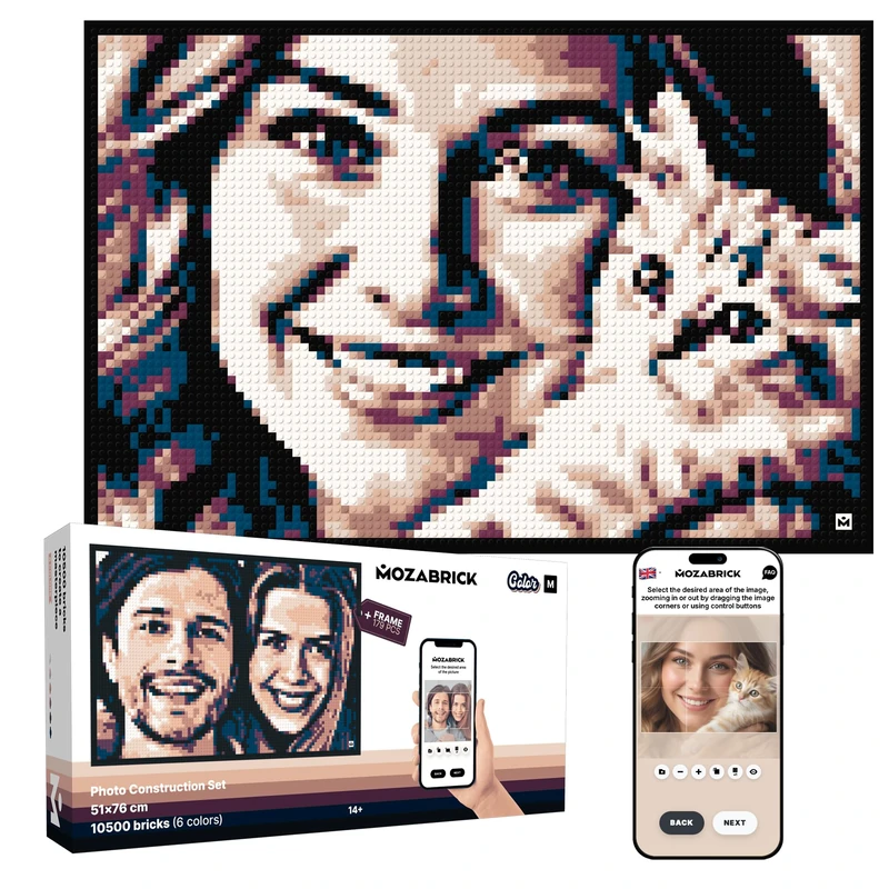 MOZABRICK Color M- Interlocking Brick Mosaic kit, own Photo, Personalized Gift, Custom, Picture kit, Construction Set, Pixel Art Art Interlocking Brick Painting