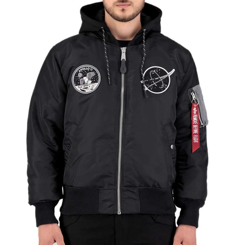 Alpha Industries MA-1 VF Hood Dark Side Bomber Jacket - Black