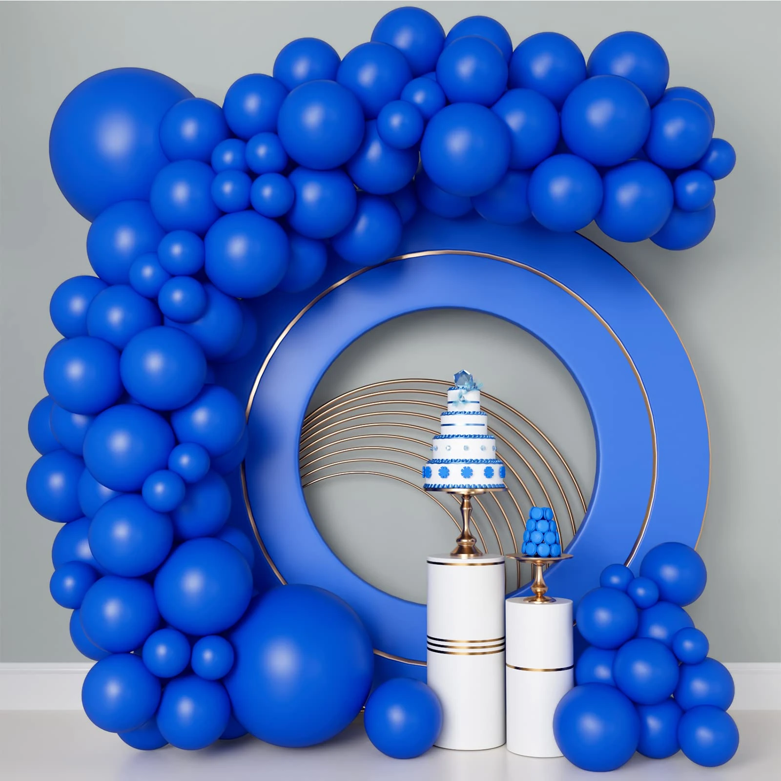 Royal Blue Balloons 140pcs Balloon Garland Arch Kit 5/10/12/18 Inch Different Sizes Dark Matte Latex for Party Decorations Baby Shower Gender Reveal Anniversary Graduation Decor