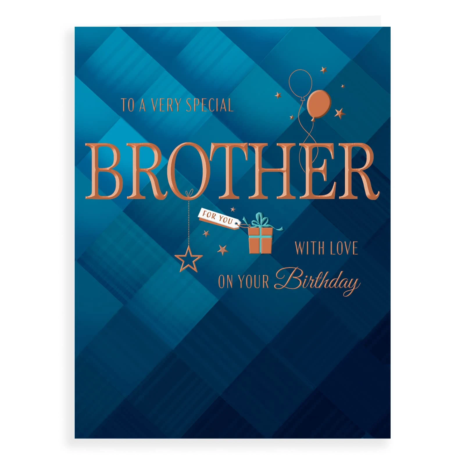 Piccadilly Greetings Avant Garde Studios Birthday Card Brother - 8 x 6 inches, H90035,blue|beige|brown