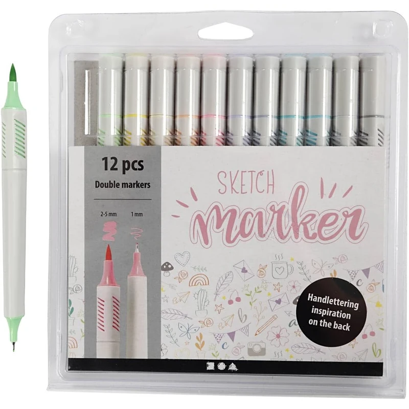 Colortime 37380 Sketch Double Markers - 12 Piece Set - Image 1