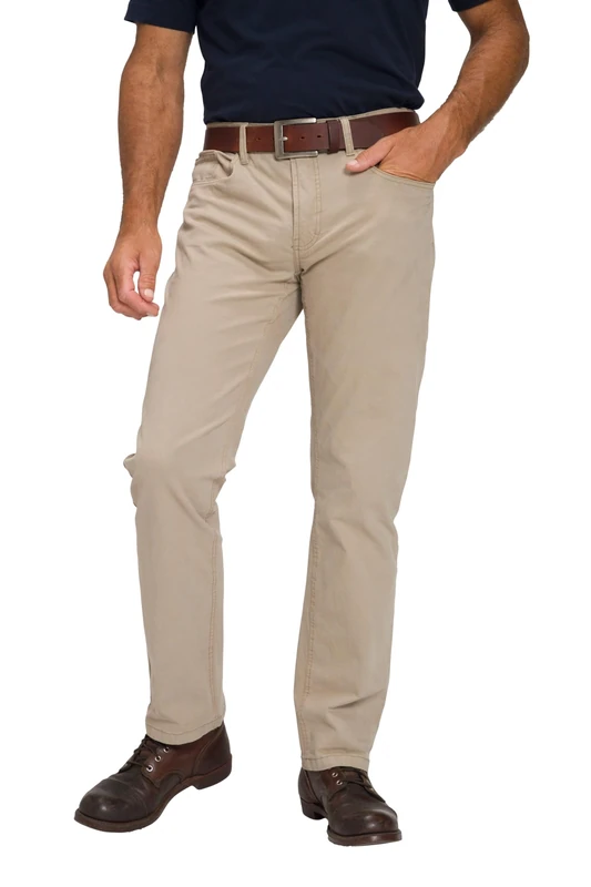 JP 1880 Men's 5-Pocket Twill Bauchfit, Garment Dyed Pants, Sand, 62