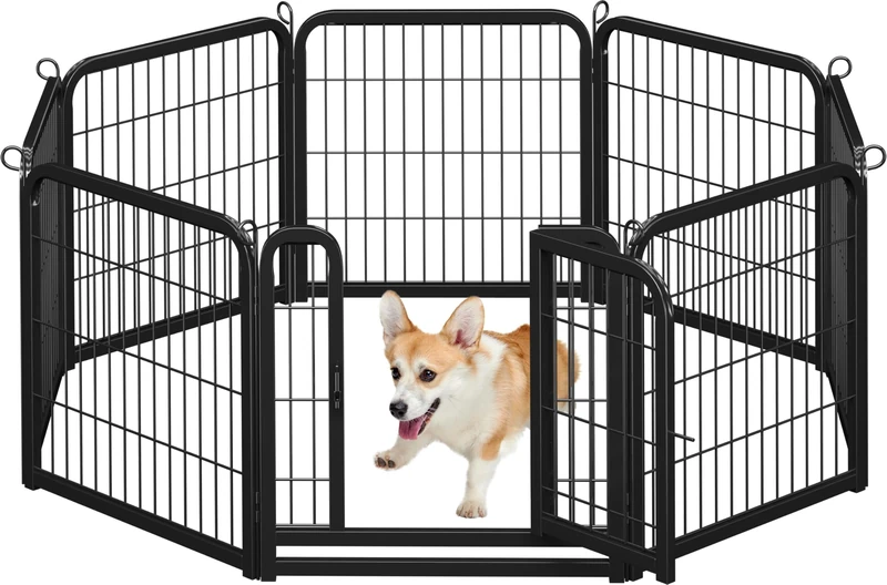 Yaheetech Lightweight Dog Playpen, 8 Panel 63cm Dog Fence Pet Exercise Pen Portable Puppy Play Pen Suitable for RV/Camping