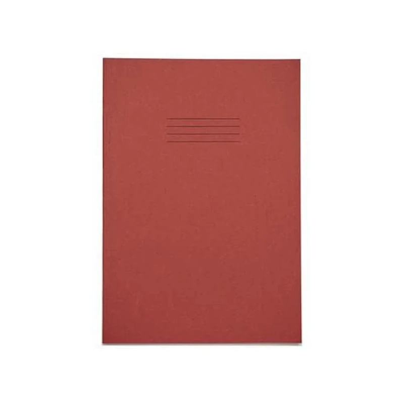 Rhino A4 Plus Exercise Book, Red, Plain, 80 page, Pack of 50