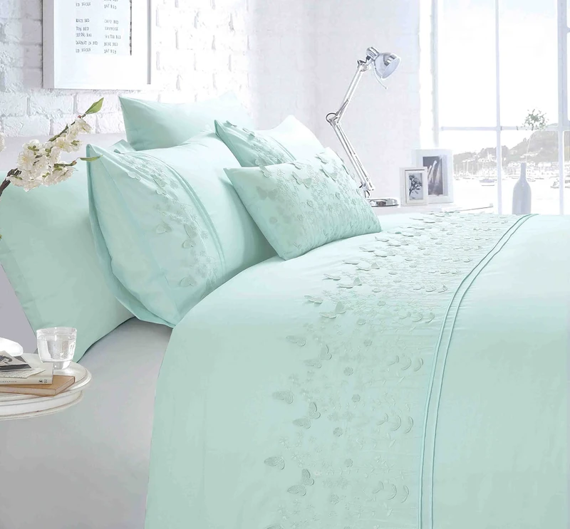 Rapport Papillion Super King Duvet Set Duck Egg,Blue